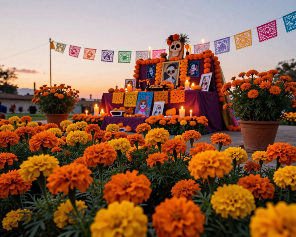 Cempasúchil Blumen beim Tag der Toten