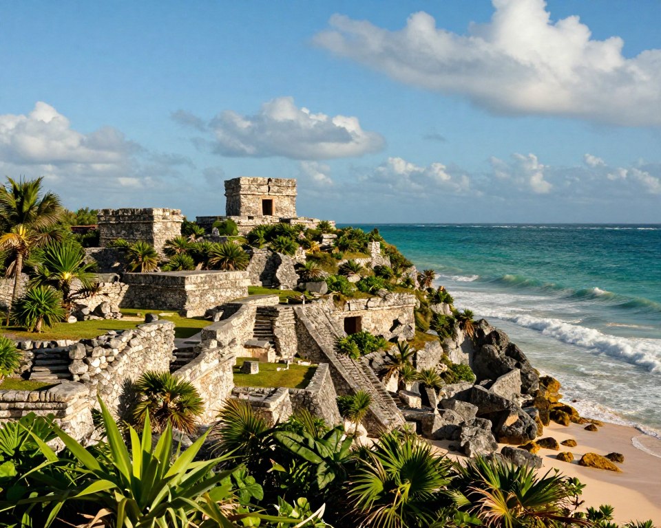 Maya-Ruinen Tulum an der Karibikküste Maya-Ruinen Tulum an der Karibikküste