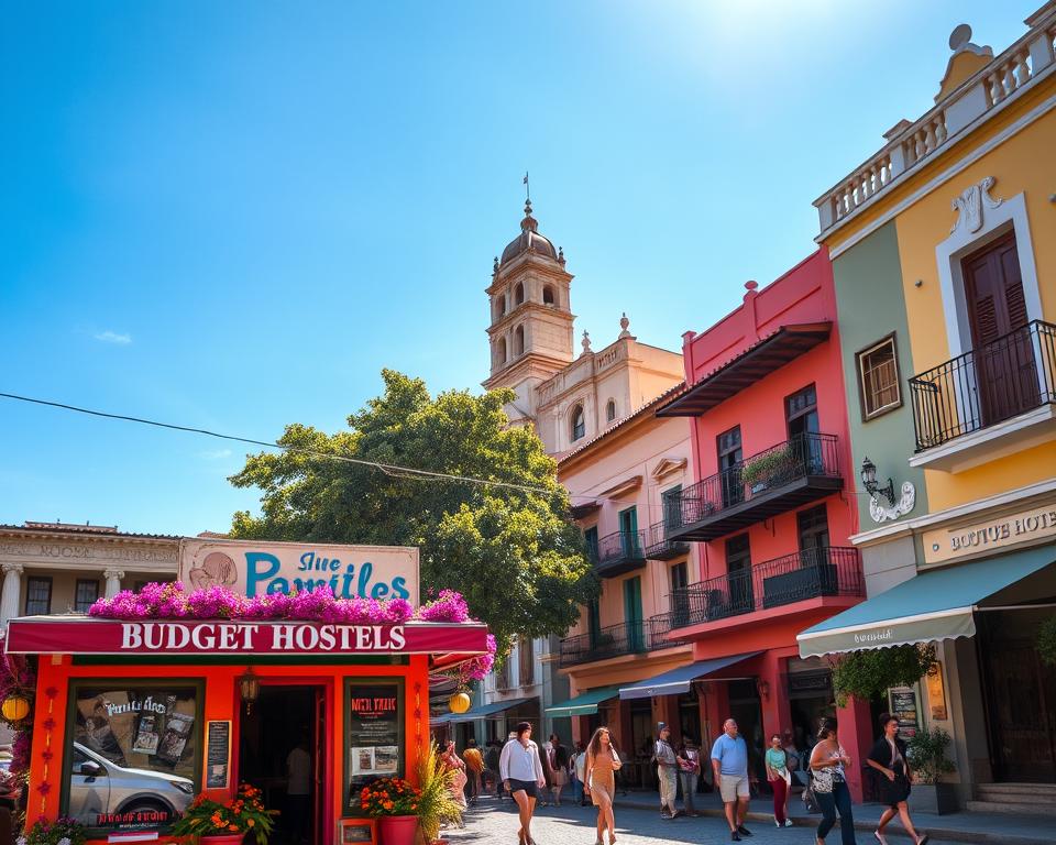 A vibrant street scene in Valladolid, Mexico, showcasing a variety of accommodations from budget hostels to charming boutique hotels. In the foreground, a cozy, colorful budget hostel with inviting signage and blooming flowers, alongside a stylish boutique hotel with artistic architecture, both bustling with travelers. In the middle ground, traditional colonial-style buildings with vibrant facades and lush greenery, creating a lively atmosphere. The background features the iconic Cathedral of San Servacio under a clear blue sky, enhancing the local charm. Soft, warm lighting captures the welcoming essence of the city, with a slight lens flare to evoke a sense of adventure. The overall mood is inviting and energetic, reflecting both affordability and luxury options available for visitors. A vibrant street scene in Valladolid, Mexico, showcasing a variety of accommodations from budget hostels to charming boutique hotels. In the foreground, a cozy, colorful budget hostel with inviting signage and blooming flowers, alongside a stylish boutique hotel with artistic architecture, both bustling with travelers. In the middle ground, traditional colonial-style buildings with vibrant facades and lush greenery, creating a lively atmosphere. The background features the iconic Cathedral of San Servacio under a clear blue sky, enhancing the local charm. Soft, warm lighting captures the welcoming essence of the city, with a slight lens flare to evoke a sense of adventure. The overall mood is inviting and energetic, reflecting both affordability and luxury options available for visitors.